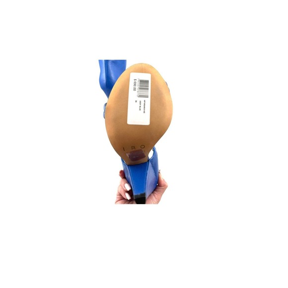 IRO NIB $690 Saika Electric Blue Leather Cone Heels Cut out Booties Sz 36/US 6 - Picture 10 of 16